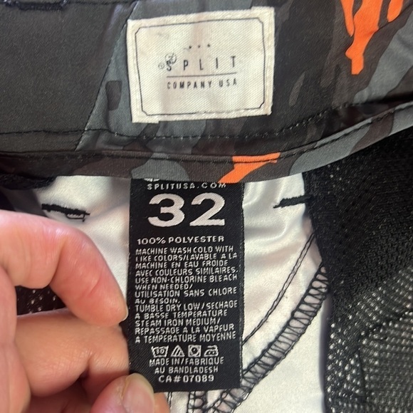 Split Orange/Black And Gray Como Surfer Skater Shorts Size 32 - Picture 11 of 15